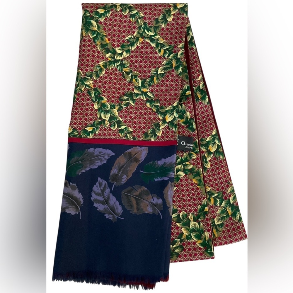 Vintage Christian Dior Long Scarf Silk Twill and Wool Rare Collectible 1987--90 - Picture 11 of 11